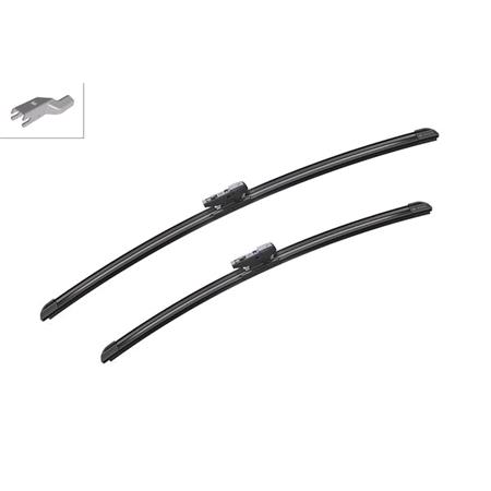 BOSCH A113S Aerotwin Flat Wiper Blade Front Set (600 / 500mm   Top Lock Arm Connection) for Landrover RANGE ROVER IV, 2012 Onwards