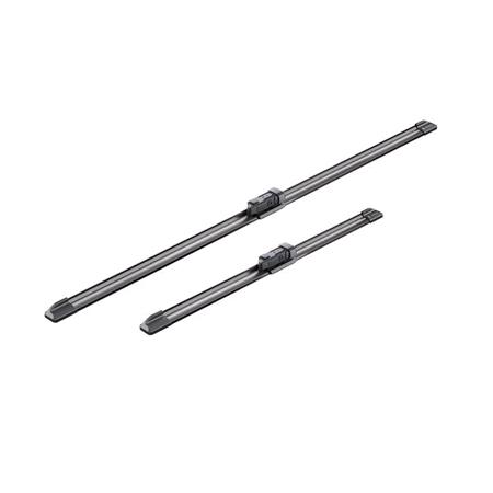 BOSCH A350S Aerotwin Flat Wiper Blade Front Set (650 / 400mm   Top Lock Arm Connection) for Seat LEON ST, 2013 2020