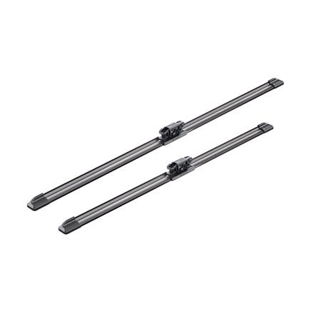 BOSCH A495S Aerotwin Flat Wiper Blade Front Set (600 / 500mm   Specific Top Lock Connection) for BMW X2, 2017 Onwards