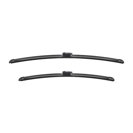 BOSCH A495S Aerotwin Flat Wiper Blade Front Set (600 / 500mm   Specific Top Lock Connection) for BMW X2, 2017 Onwards