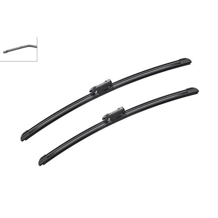 BOSCH A530S Aerotwin Flat Wiper Blade Front Set (475 / 500mm   Pinch Tab Arm Connection) for Mini Countryman, 2010 2016