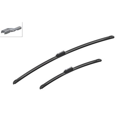 BOSCH A532S Aerotwin Flat Wiper Blade Front Set (700 / 430mm   Top Lock Arm Connection) for Opel Grandland X 2017 Onwards