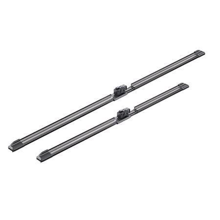 BOSCH A728S Aerotwin Flat Wiper Blade Front Set (650 / 500mm   Slim Top Arm Connection with Integrated Sprayers) for Audi A8 2017 Onwards