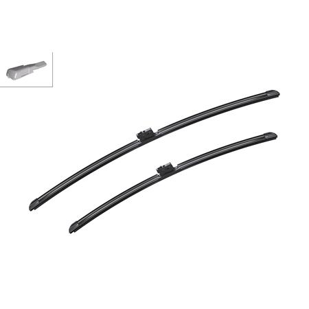 BOSCH A833S Aerotwin Flat Wiper Blade Front Set (650 / 550mm   Mercedes Specific Type Connection) for GLE Coupe 2019 Onwards