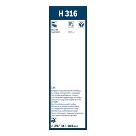 BOSCH H316 Rear Aerotwin (300mm   Roc Lock Arm Connection