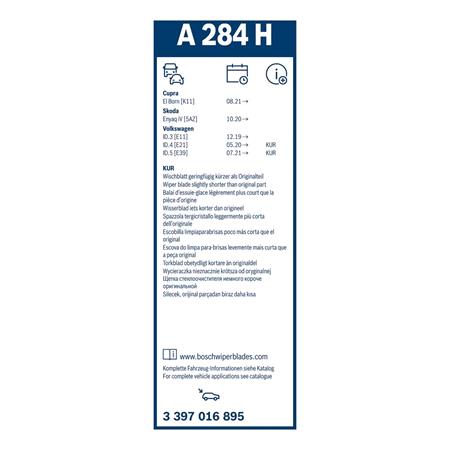 Bosch Aerotwin Rear Wiper Blade 280mm for Volkswagen ID.7 Tourer 2024 Onwards