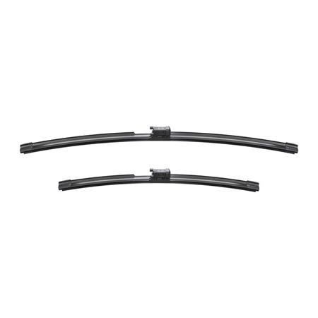 BOSCH A005J Aerotwin Flat Wiper Blade Front Set (650 / 600mm   Top Lock Arm Conneciton with Integrated Sprayers) for Volvo XC60 II 2017 Onwards