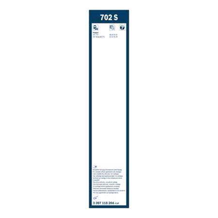 BOSCH 702S Superplus Wiper Blade Front Set (700 / 650mm   Hook Type Arm Connection) with Spoiler for Peugeot 307, 2000 2007