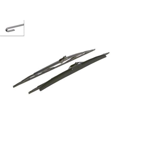 BOSCH 602S Superplus Wiper Blade Front Set (600 / 600mm   Hook Type Arm Connection) with Spoiler for Renault SAFRANE Mk II, 1996 2000