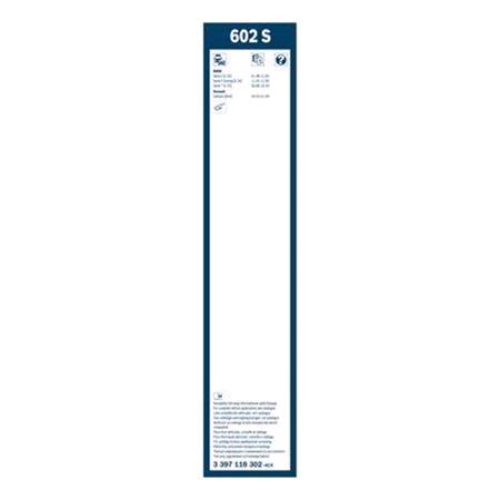 BOSCH 602S Superplus Wiper Blade Front Set (600 / 600mm   Hook Type Arm Connection) with Spoiler for BMW 5 Series Touring, 1991 1997