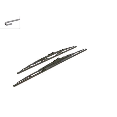 BOSCH 608S Superplus Wiper Blade Front Set (600 / 550mm   Hook Type Arm Connection) with Spoiler for Peugeot 406, 1995 2004