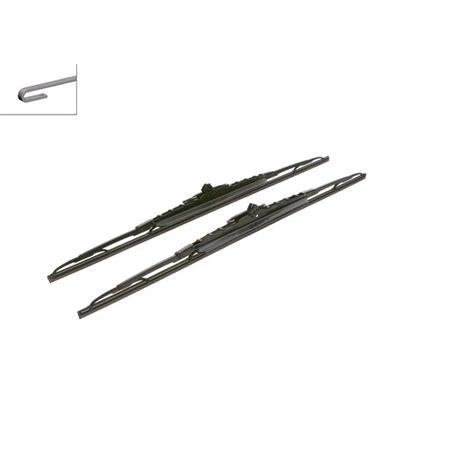 BOSCH 657S Superplus Wiper Blade Set (650 / 650 mm) with Spoiler for Lancia PHEDRA, 2002 2010