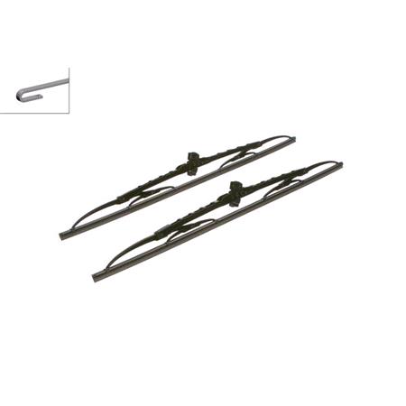 BOSCH 530 Superplus Wiper Blade Set (530 / 530 mm) for Jeep GRAND CHEROKEE Mk II, 1998 2005