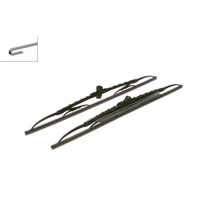 BOSCH 530SA Superplus Wiper Blade Set (530 / 530 mm) with Spoiler for Jeep GRAND CHEROKEE Mk II, 1998 2005