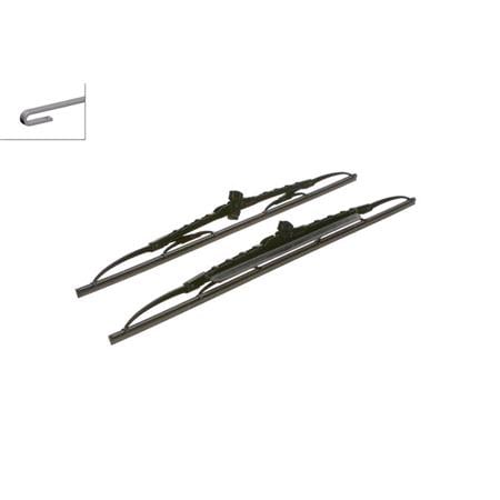 BOSCH 532S Superplus Wiper Blade Front Set (530 / 500 mm) with Spoiler for Mazda XEDOS 6, 1992 1999