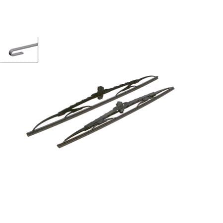 BOSCH 533A Superplus Wiper Blade Front Set (530 / 475mm   Hook Type Arm Connection) for Audi A3, 1996 2003