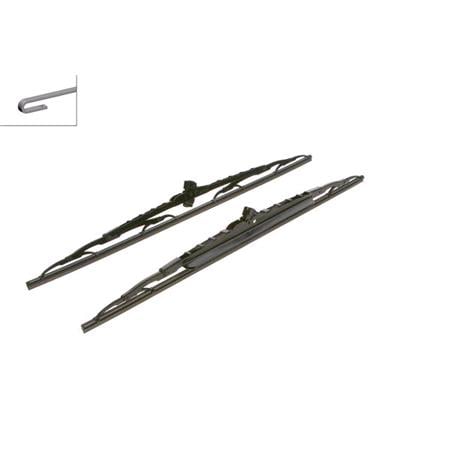 BOSCH 575S Superplus Wiper Blade Front Set (575 / 575mm   Hook Type Arm Connection) with Spoiler for Cadillac BLS, 2006 2010