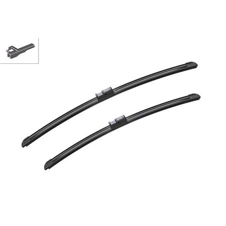 BOSCH A928S Aerotwin Flat Wiper Blade Front Set (530 / 475mm   Side Pin Arm Connection) for Volkswagen POLO, 2001 2005