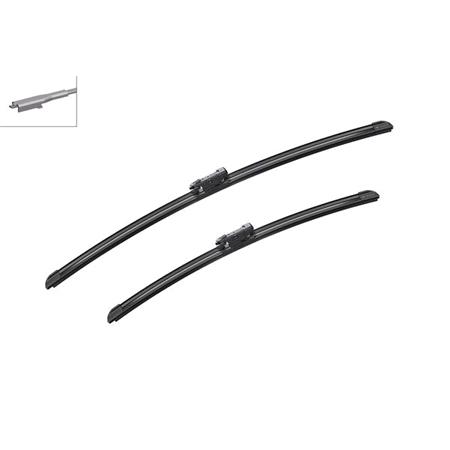 BOSCH A930S Aerotwin Flat Wiper Blade Front Set (600 / 475mm   Pinch Tab Arm Connection) for BMW 3 Series, 2011 2019