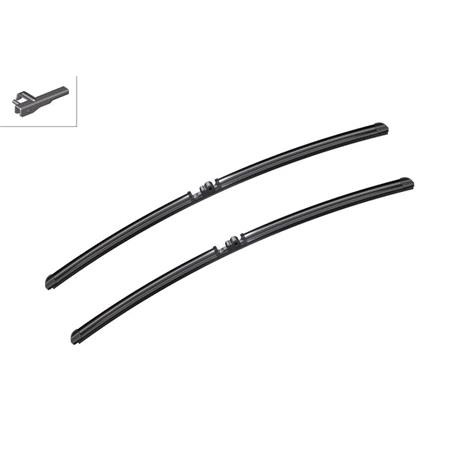 BOSCH A943S Aerotwin Flat Wiper Blade Front Set (650 / 650mm   Side Pin Arm Connection) for Volkswagen TOUAREG, 2010 2018