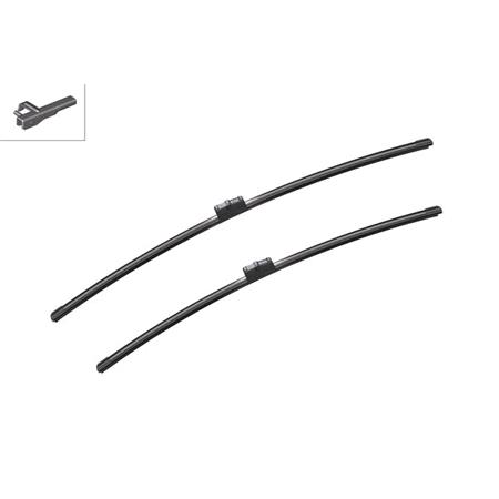 BOSCH A964S Aerotwin Flat Wiper Blade Front Set (750 / 680mm   Side Pin Arm Connection) for Renault ESPACE Mk IV, 2002 2015
