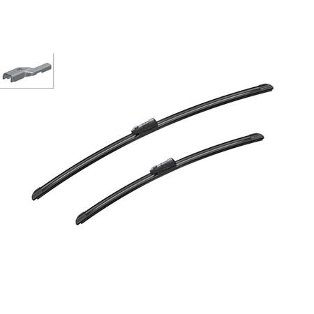 BOSCH A980S Aerotwin Flat Wiper Blade Front Set (600 / 475mm   Top Lock Arm Connection) for Volkswagen JETTA III, 2005 2010