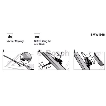 Pair of Bosch Wiper Blades for 3 Saloon 2009 to 2013