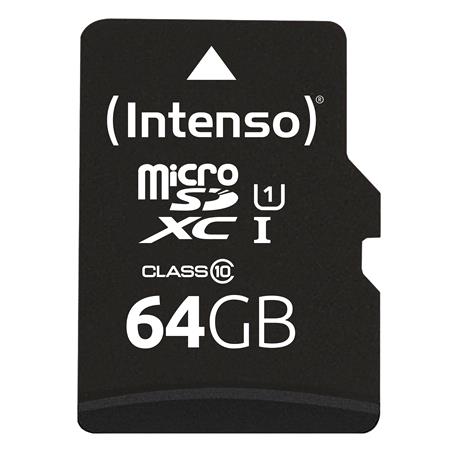 Intenso 64GB Class 10 SD Card   4K UHD SD Card and Adapter