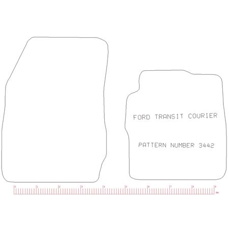 Tailored Car Floor Mats in Black for Ford Transit Courier Box 2014 Onwards