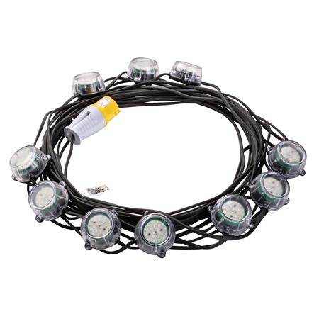 Draper 34747 Defender 110V Heavy Duty LED Encapsulated Festoon String Lights, 50W, 22m