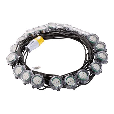 Draper 34883 Defender 110V Heavy Duty LED Encapsulated Festoon String Lights, 120W, 50m