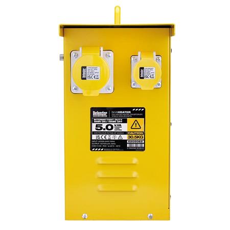 Draper 34929 Defender E205062 110V 5kVA Metal Heater Transformer, 16A / 32A