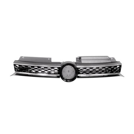 VW Golf 6 2009 2013 Grille, With Chrome Moulding, GTI/GTD Models