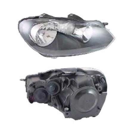 Right Headlamp (Halogen, Takes H7 / H15 Bulbs, Supplied With Motor, Original Equipment) for Volkswagen GOLF VI 2009 2012