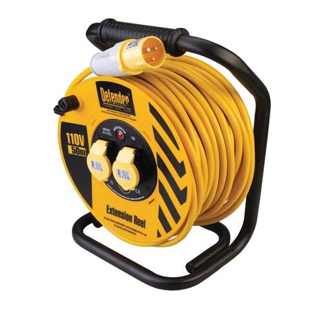 Draper 35117 Defender 110V Heavy Duty Industrial Cable Reel, 50m