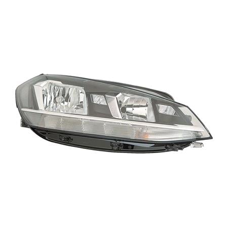 Right Headlamp (Halogen, Takes H7 / H9 Bulb, With LED Daytime Running Light, Supplied With Motor) for Volkswagen GOLF VII 2017 2020