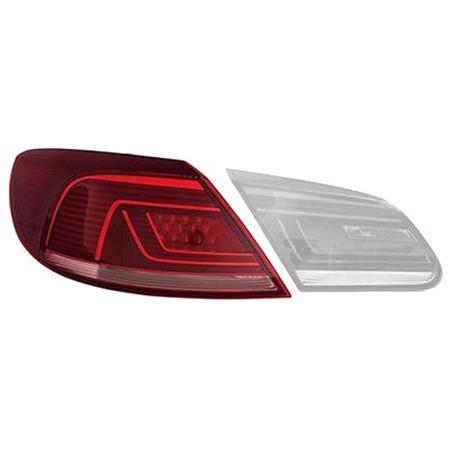 Left Rear Lamp (Outer, On Quarter Panel, LED, Original Equipment) for Volkswagen Passat CC 2012 2016