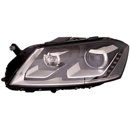 Left Headlamp (Bi Xenon, Takes D3S Bulb, With Curve Light, Supplied Without Ballast, Original Equipment) for Volkswagen PASSAT B7 2010 2014