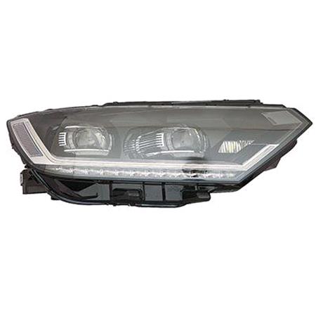 Right Headlamp (Full LED, With LED Daytime Running Light, Supplied Without LED Modules, Original Equipment) for Volkswagen PASSAT 2015 2019