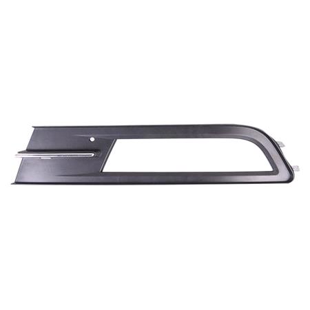Volkswagen Passat Estate 2015 2019 LH (Passengers Side) Front Bumper Grille, Matte Black, With Hole For Fog Lamp, With Chrome Trim