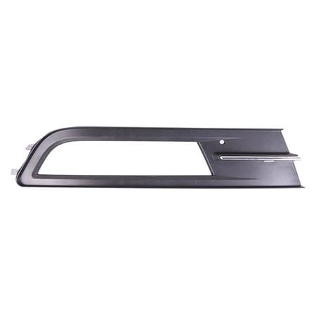 Volkswagen Passat Estate 2015 2019 RH (Drivers Side) Front Bumper Grille, Matte Black, With Hole For Fog Lamp, With Chrome Trim