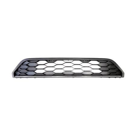 Front Bumper Grille (Lower, Centre, Plastic, Black, With Chrome Moulding) for Volkswagen TAIGO 2021 Onwards