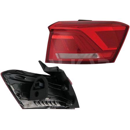 Right Rear Lamp (Outer, On Quarter Panel, LED, Bright Red Type) for Volkswagen T ROC 2017 on