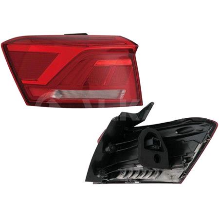 Left Rear Lamp (Outer, On Quarter Panel, LED, Bright Red Type) for Volkswagen T ROC 2017 on