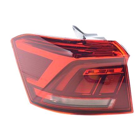 Left Rear Lamp (Outer, On Quarter Panel, LED, Tinted Dark Red Type, Original Equipment) for Volkswagen T ROC 2017 on