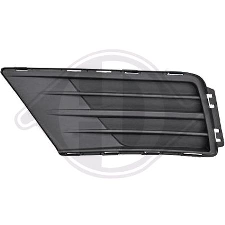 Volkswagen CRAFTER Box 2017 Onwards LH Front Bumper Grille, Grained, Matte Black, Without Hole For Fog Lamp