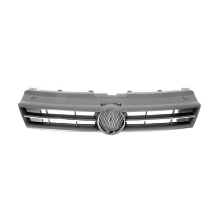 VW Polo 2009 2014 Grille, Black, With Chrome Moulding, For Models With or Without Air Conditioning