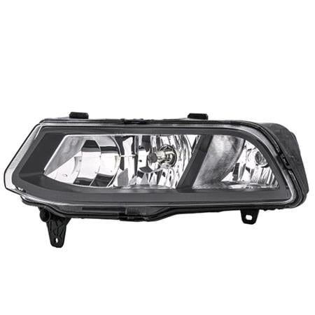 Left Front Fog Lamp (Black Bezel, With Daytime Running Light, Takes H8 / P21W Bulbs, Supplied With Bulbs, With Cornering Function, Not For Cross / GT Bluemotion Models, Original Equipment) for Volkswagen POLO 2014 to 2017