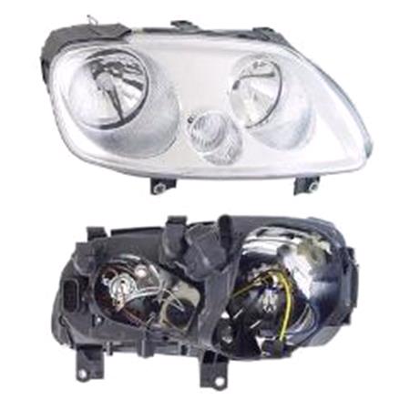 Right Headlamp (Halogen, Takes H1/H7 Bulbs, Supplied Without Motor) for Volkswagen CADDY III Life and Maxi 2004 2010