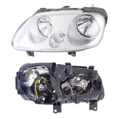 Left Headlamp (Halogen, Takes H1/H7 Bulbs, Supplied Without Motor) for Volkswagen CADDY III van 2004 2010